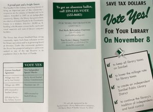 brochure supporting the November 8, 2005 election for the creation of the Sanibel Public Library District